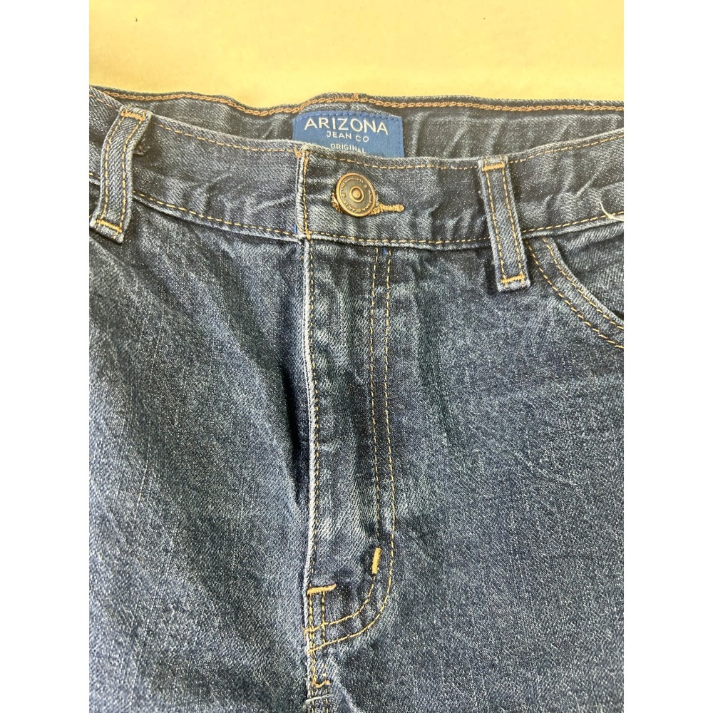 Arizona Jean Co Boys Husky Jeans Size 18 Dark Wash Cotton Denim Straight Leg - Picture 2 of 9